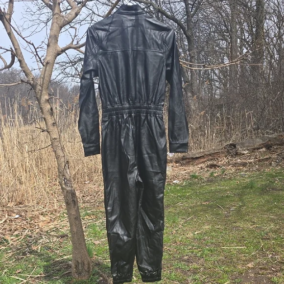 Blank NYC Black Faux Leather Jacket with Zipper - Picture 6 of 8